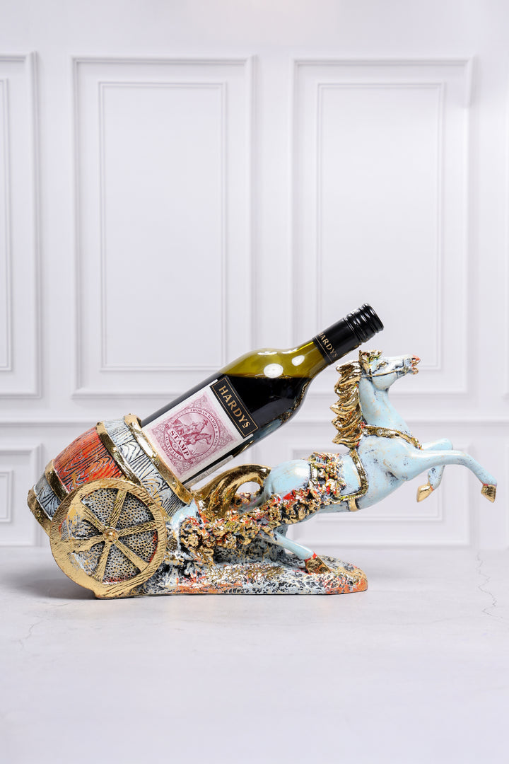 Riding Horse Bottle Holder Sculpture