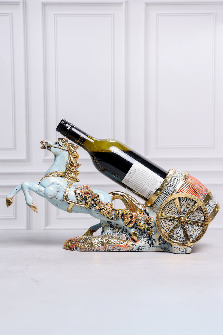 Riding Horse Bottle Holder Sculpture