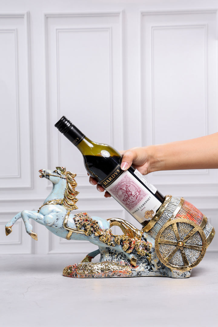Riding Horse Bottle Holder Sculpture