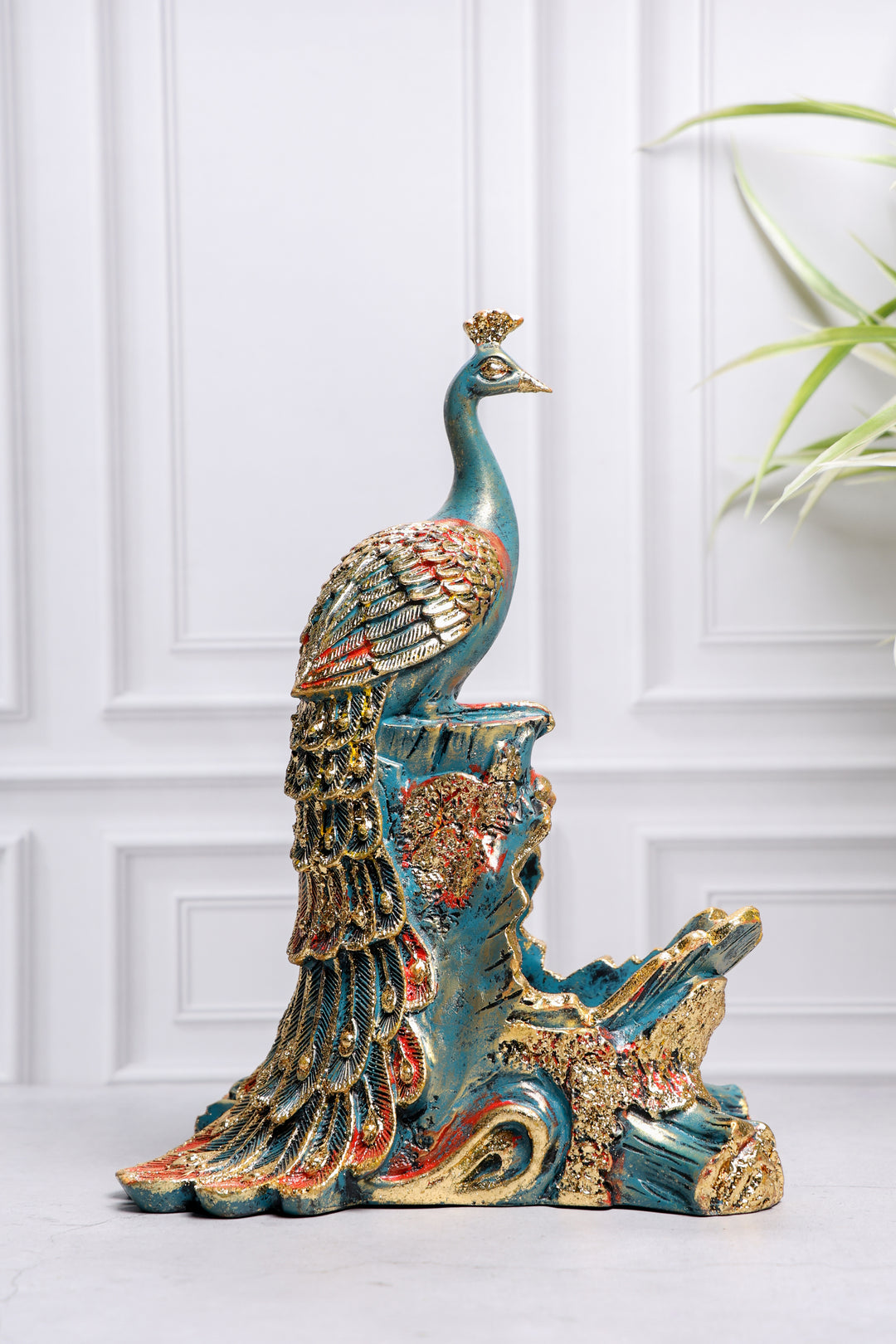 Peacock Bottle Holder Sculpture