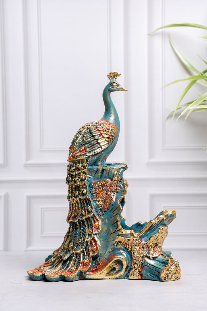 Peacock Bottle Holder Sculpture