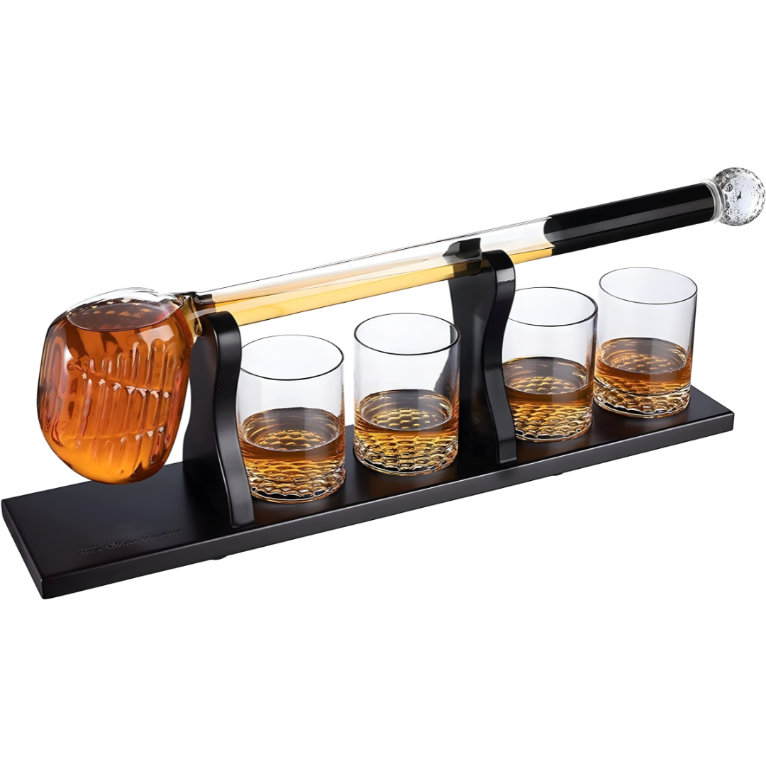 Golf Whiskey Decanter Set - Pure Crystal (Premium Gift Box)
