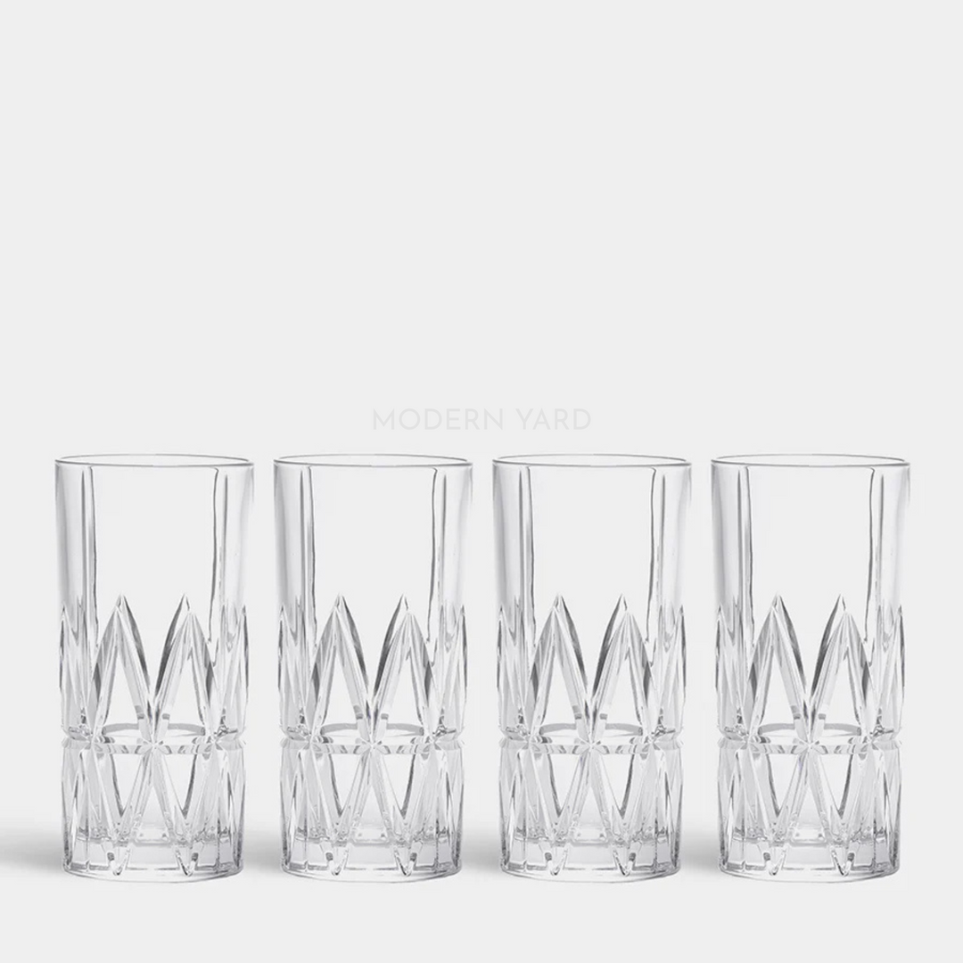 Streak Long Crystal Glass 370 ML (Set Of 6) -  Made In Germany