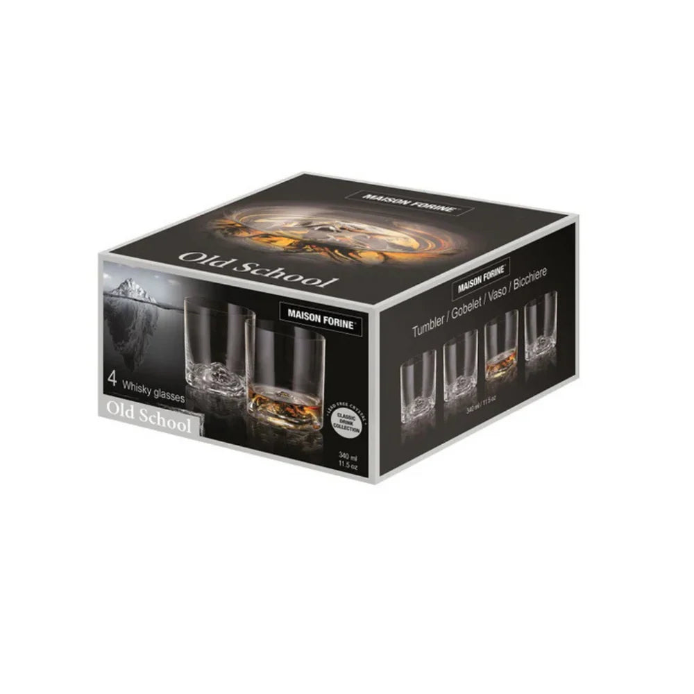 Elite Crystal Whiskey Glass 340 ML (Set Of 4) - Made In Czech Republic