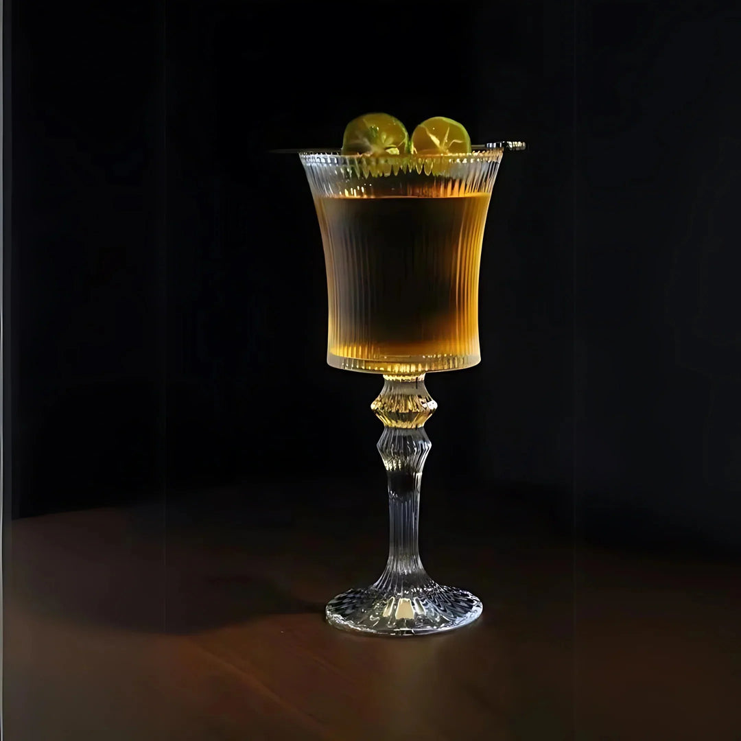 Vintage Striped Wine Glass - (Set Of 6)