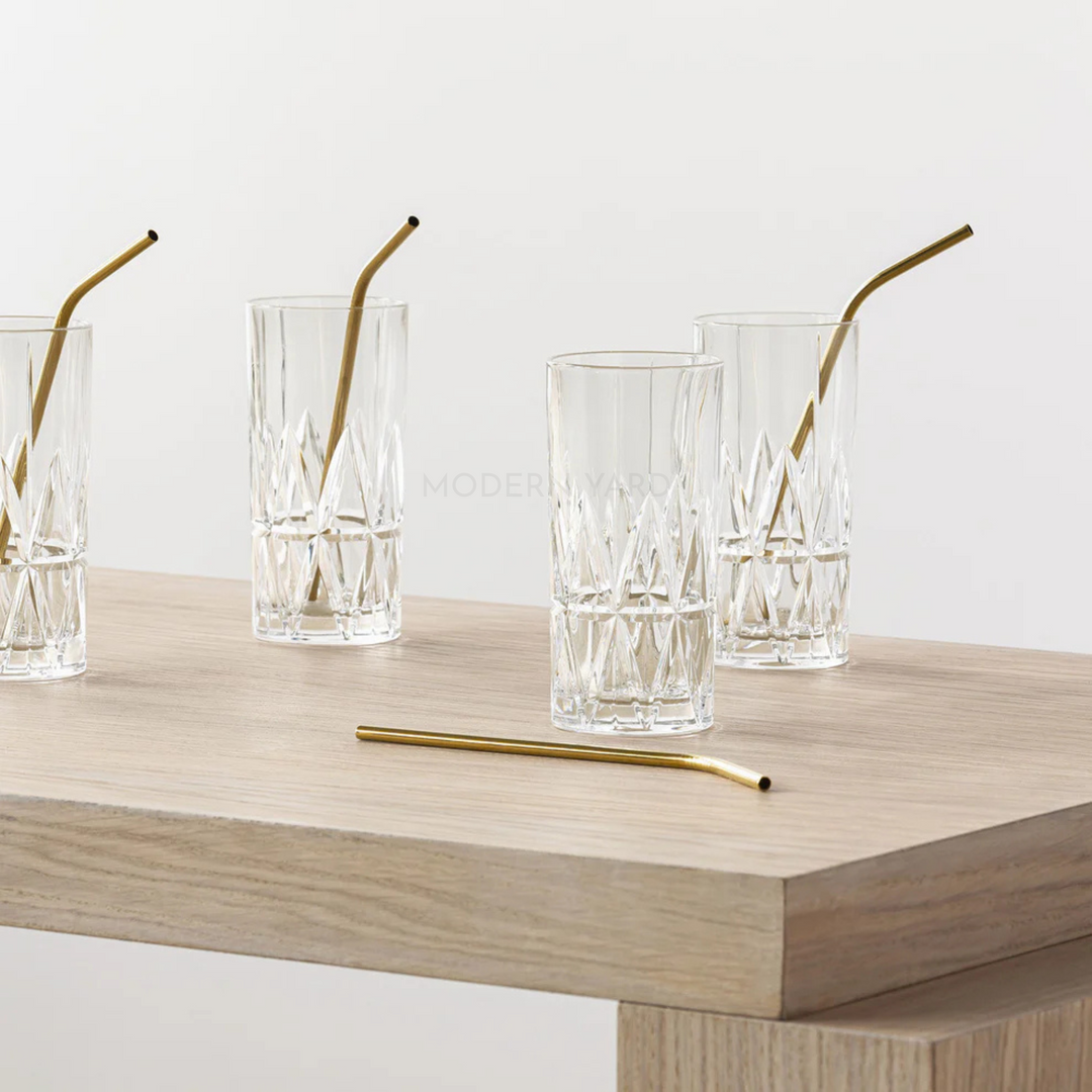 Streak Long Crystal Glass 370 ML (Set Of 6) -  Made In Germany