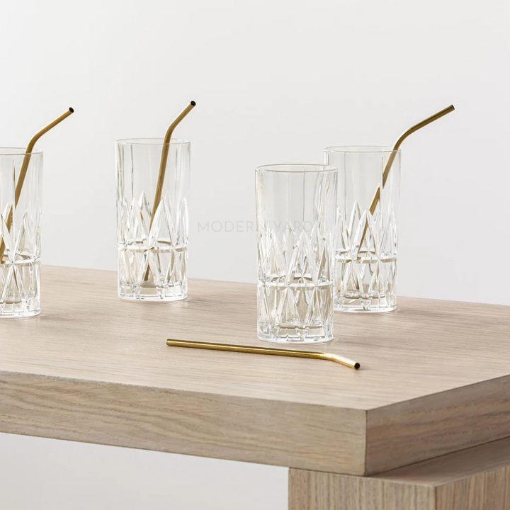 Streak Long Crystal Glass 370 ML (Set Of 6) -  Made In Germany