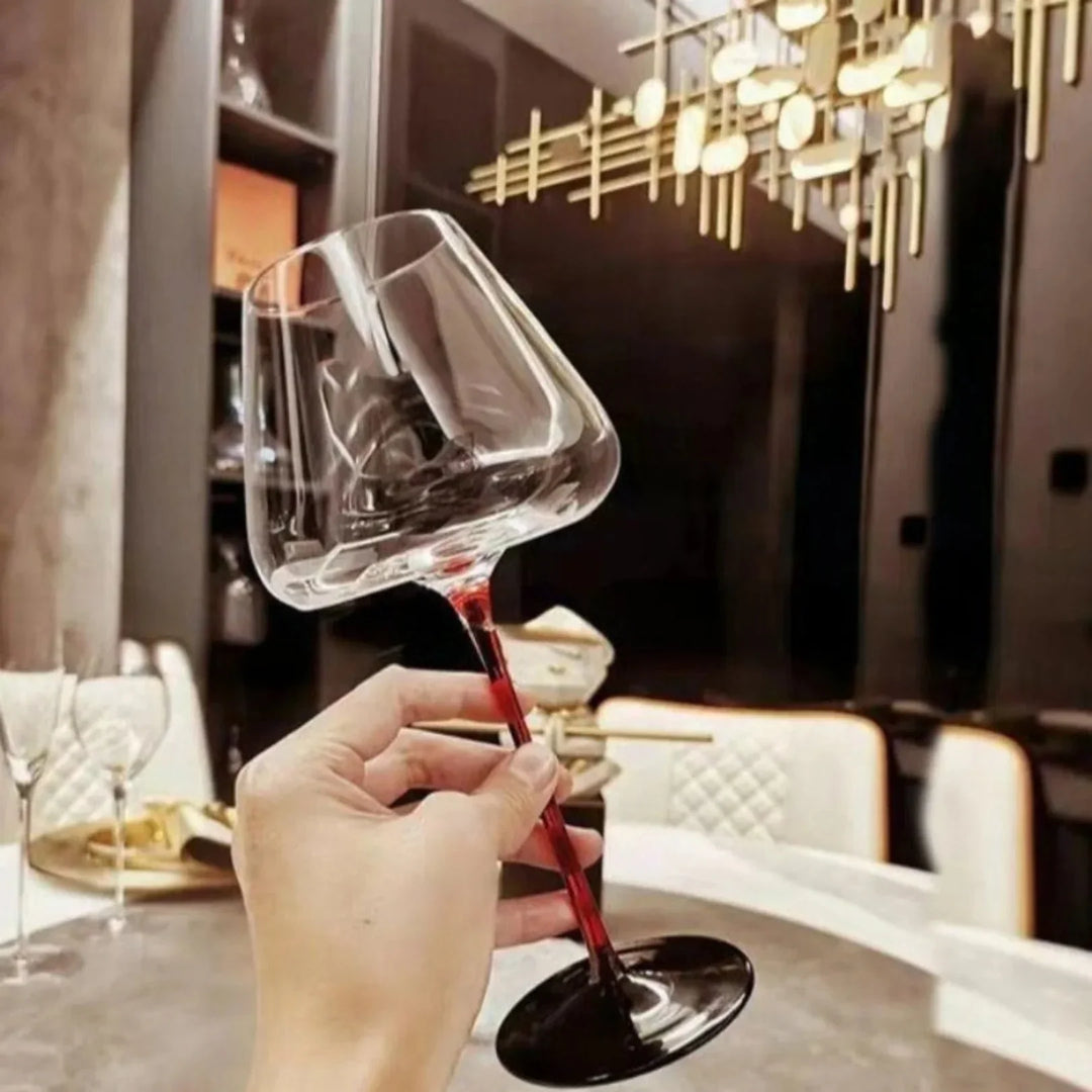 Red Stem Wine Glass (Pack Of 2) (Made In Italy)