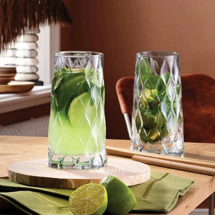 Leafy Hi Ball Glass (Made In Turkey)