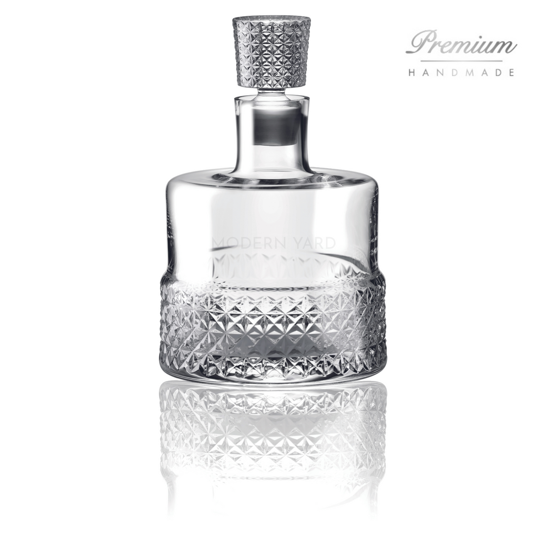 Rona Premium Crystal Whiskey Decanter (Set of 3) - Made in Slovakia