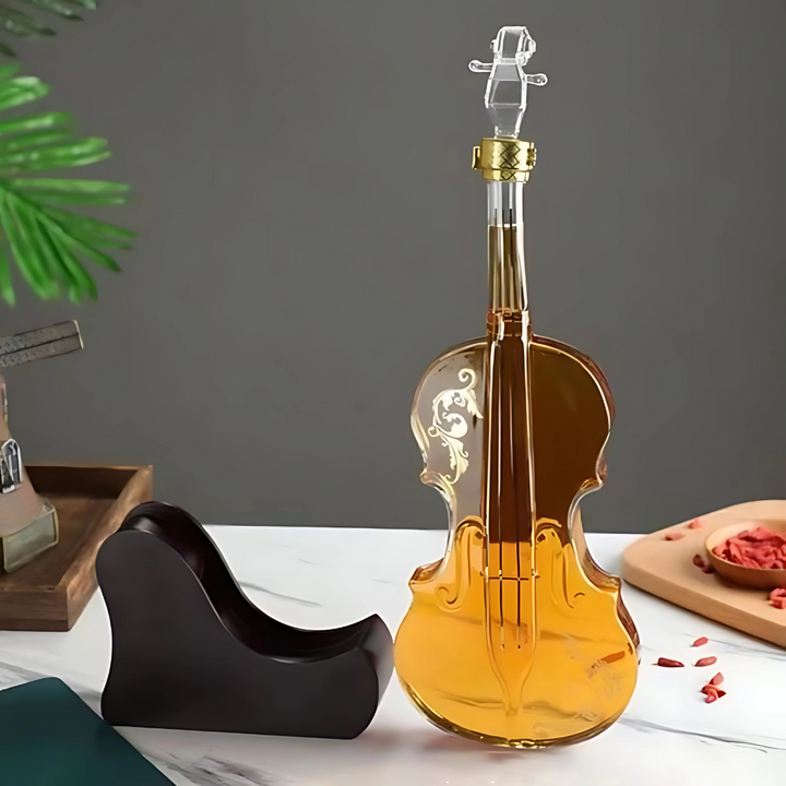 Guitar Decanter With Wooden Stand