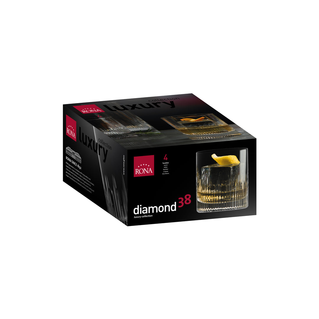 Luxury Crystal Tumbler Glass 380 ML (Set of 4) - Made In Slovakia