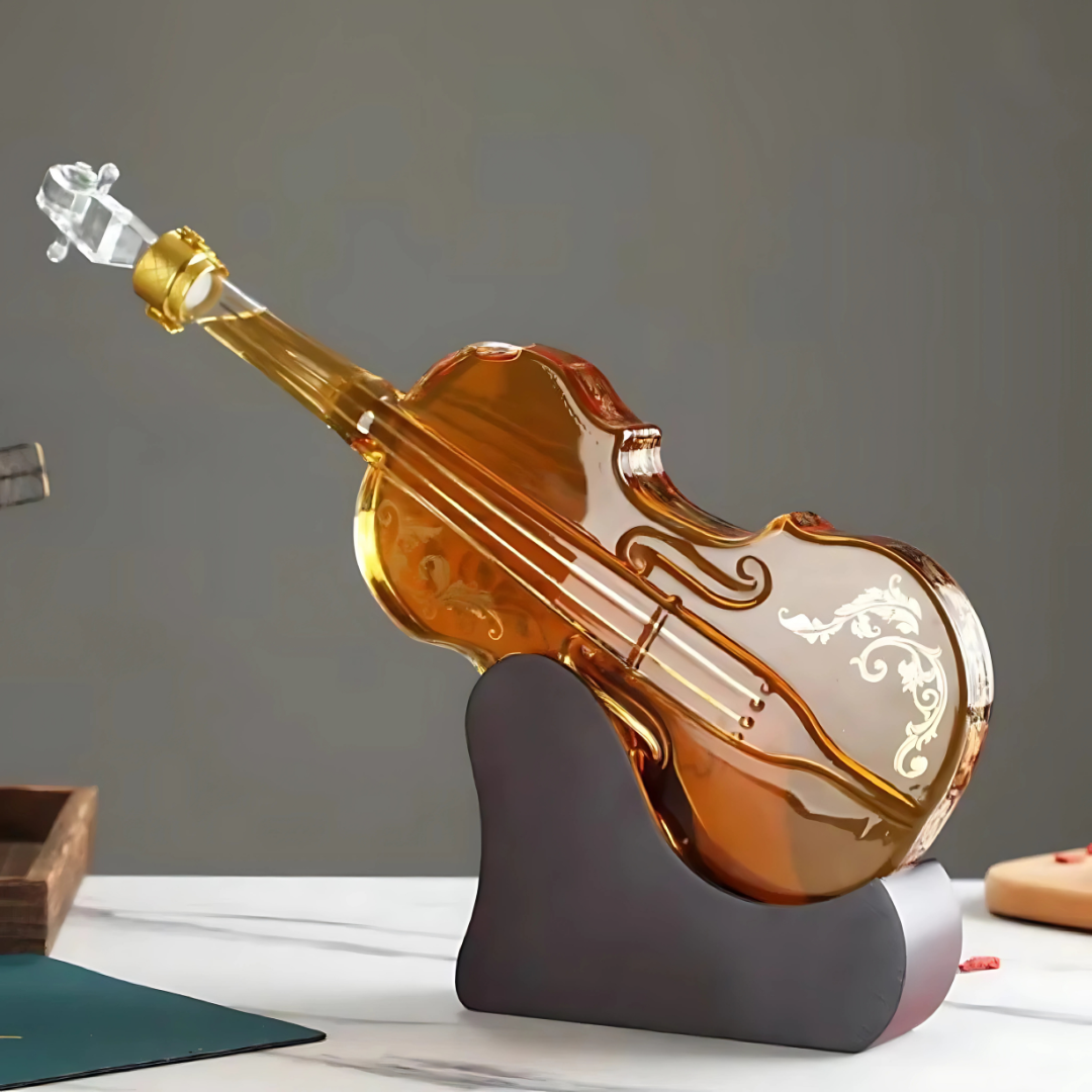 Guitar Decanter With Wooden Stand