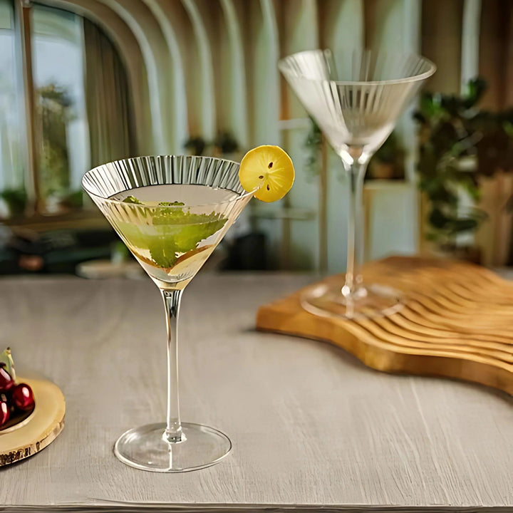 Ribbed Martini Glass (Pack Of 2)