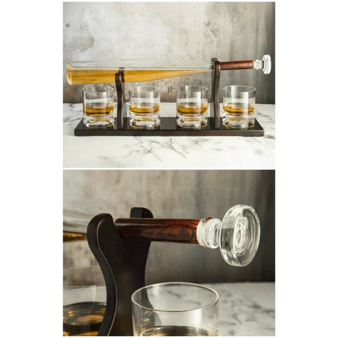Baseball Whiskey Decanter Set - Pure Crystal (Premium Gift Box)