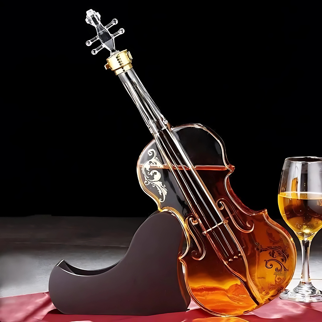 Guitar Decanter With Wooden Stand