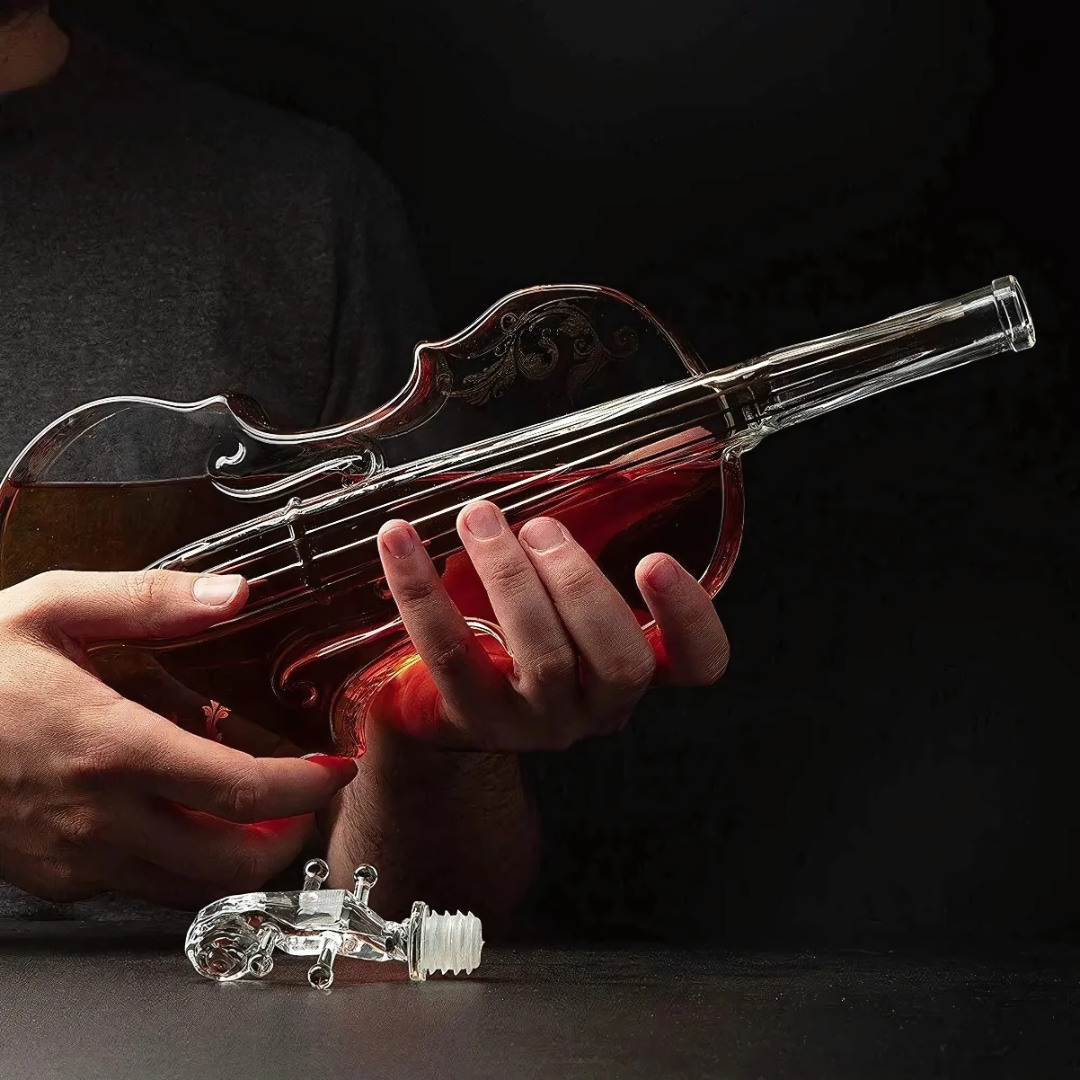 Guitar Decanter With Wooden Stand