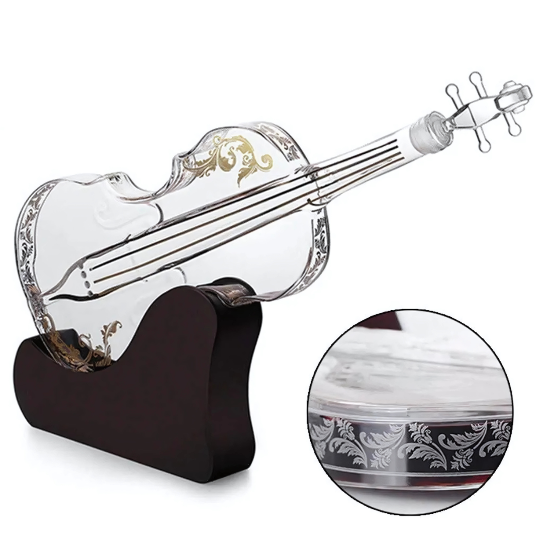Guitar Decanter With Wooden Stand