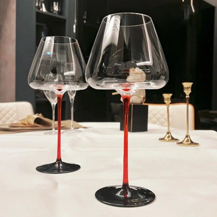 Red Stem Wine Glass (Pack Of 2) (Made In Italy)