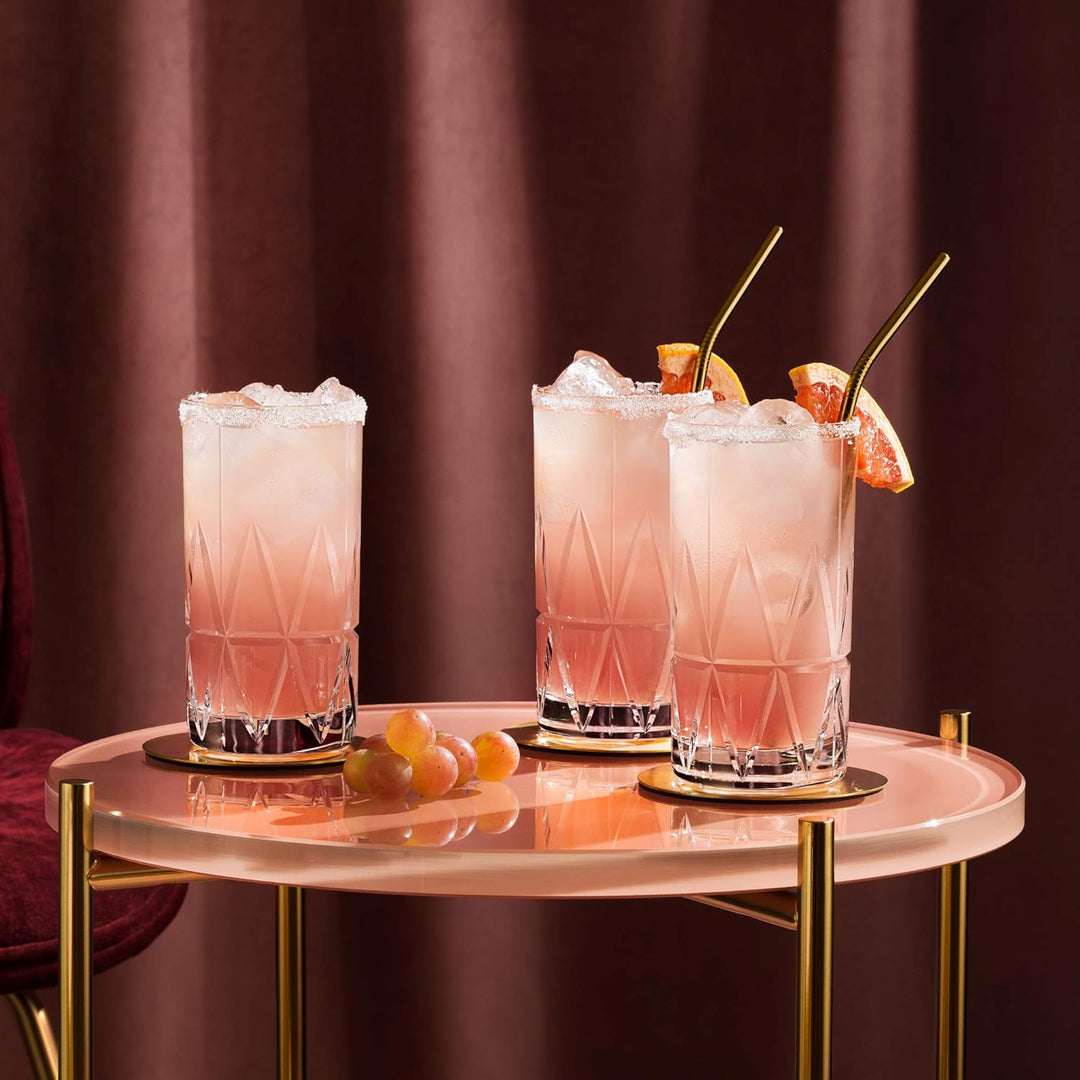 Streak Long Crystal Glass 370 ML (Set Of 6) -  Made In Germany