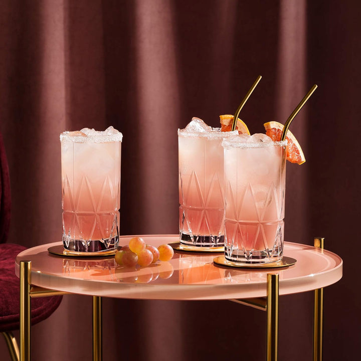 Streak Long Crystal Glass 370 ML (Set Of 6) -  Made In Germany