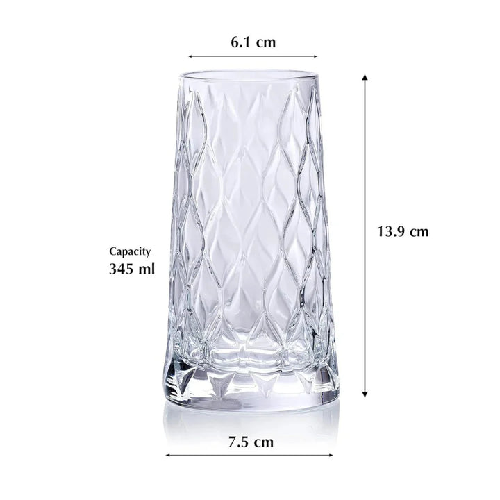 Leafy Hi Ball Glass (Made In Turkey)