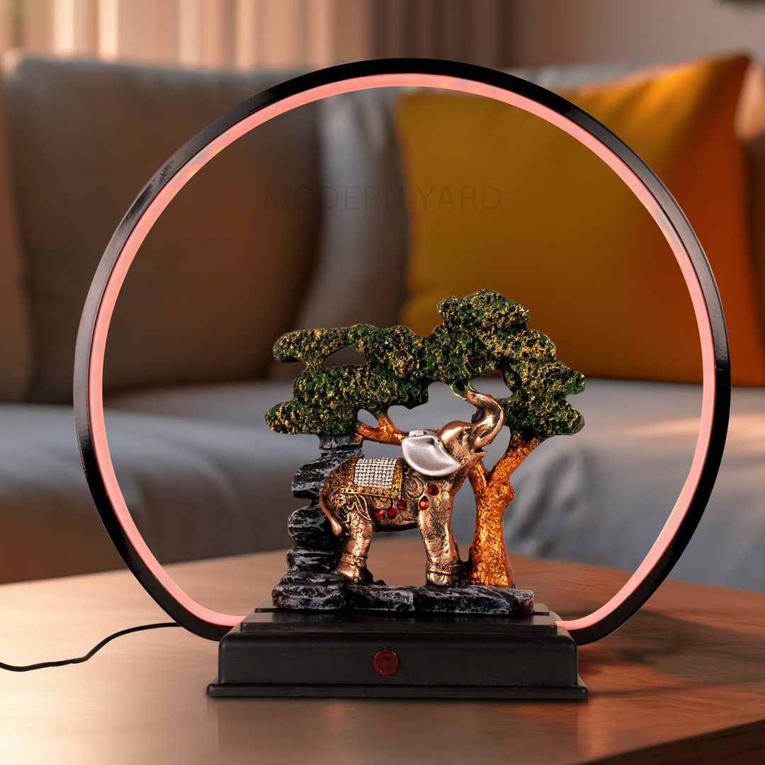 Designer Elephant with Multicolor Ring Light