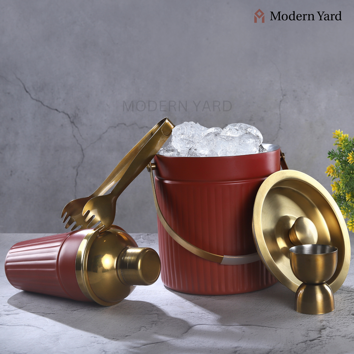 Stainless Steel Bar Set of 4 (Red)