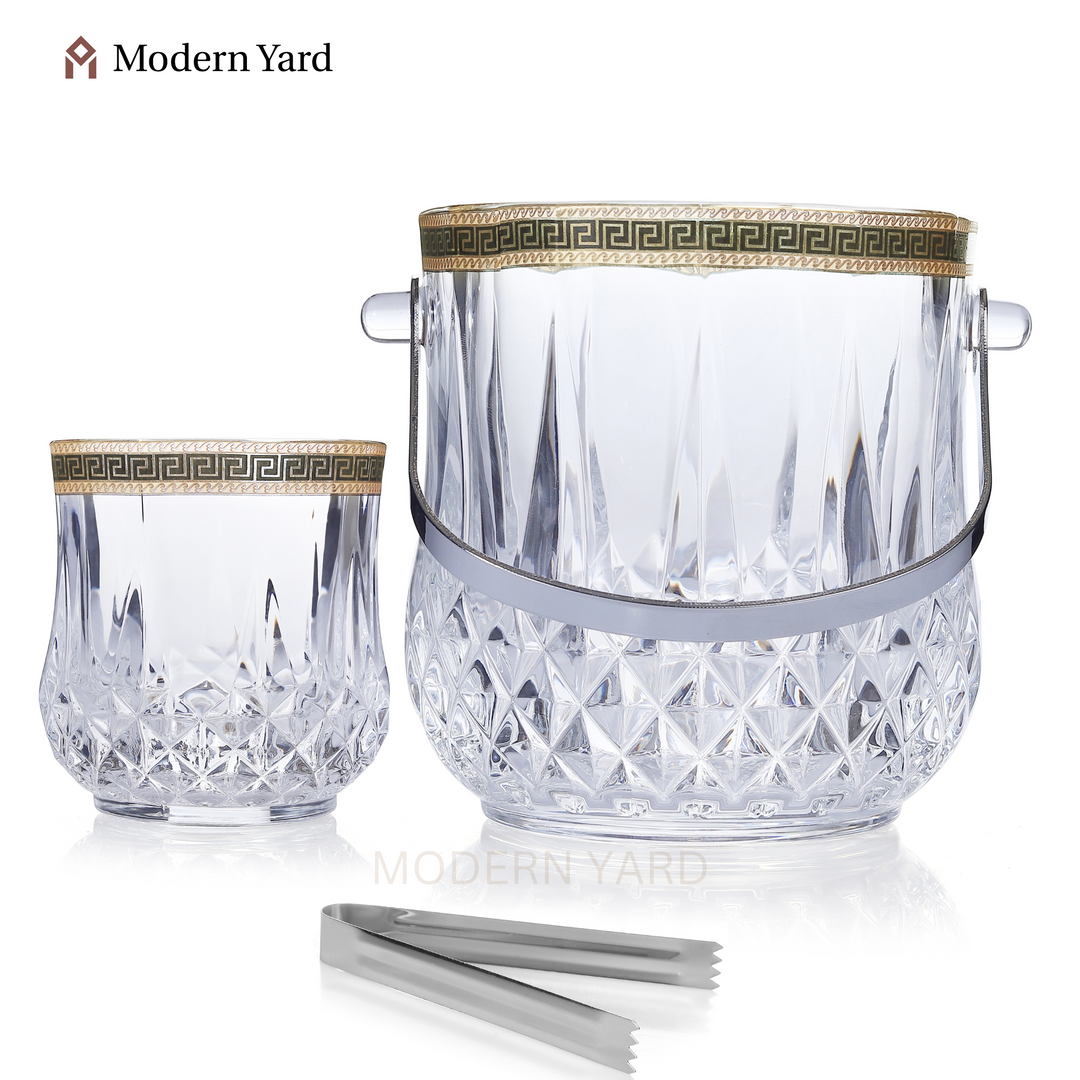 Golden Ivory Ice Bucket Set