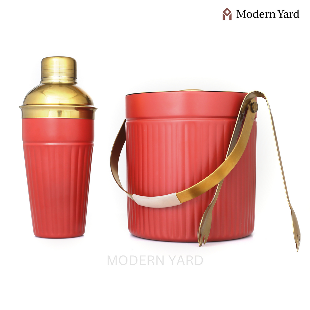 Stainless Steel Bar Set of 4 (Red)