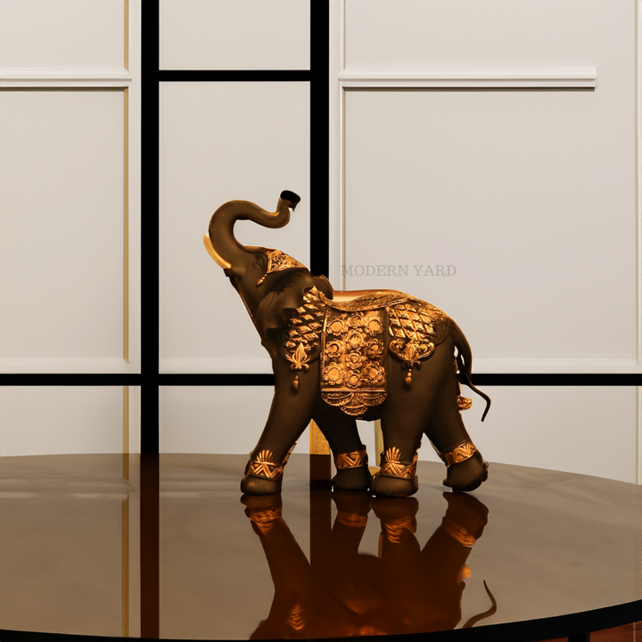 Black Elephant with Golden Touch (Set of 2)