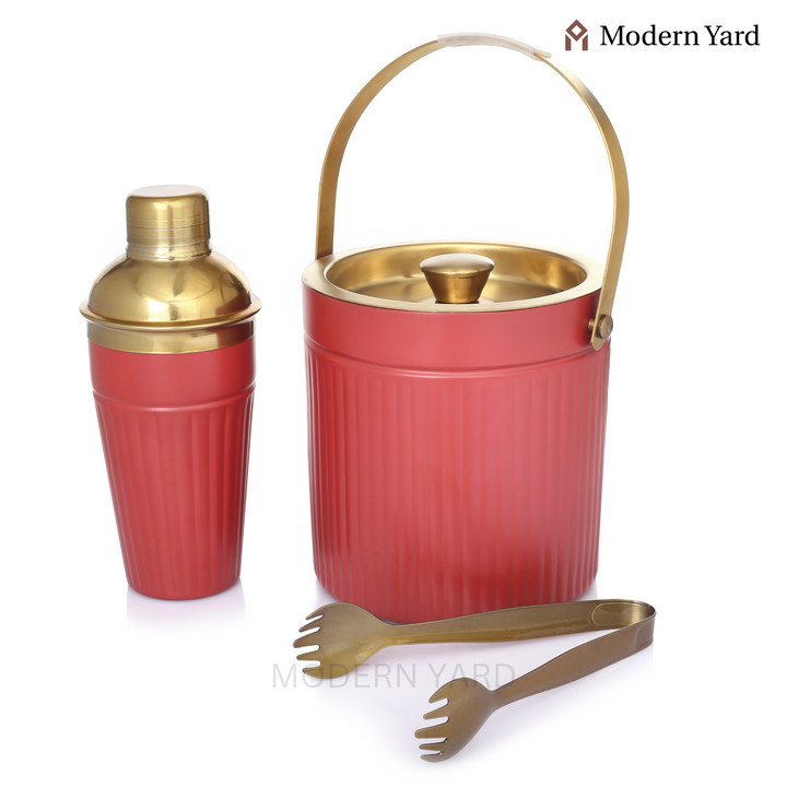 Stainless Steel Bar Set of 4 (Red)