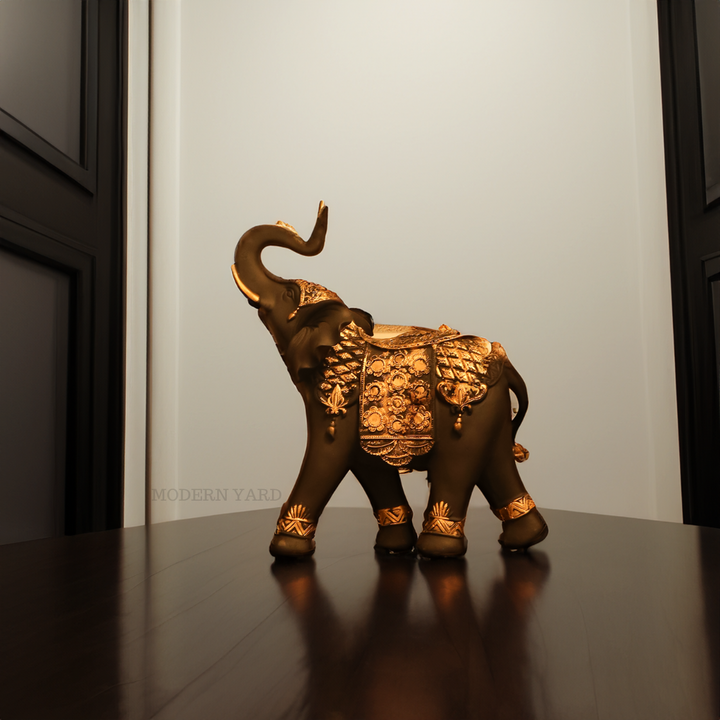 Black Elephant with Golden Touch (Set of 2)