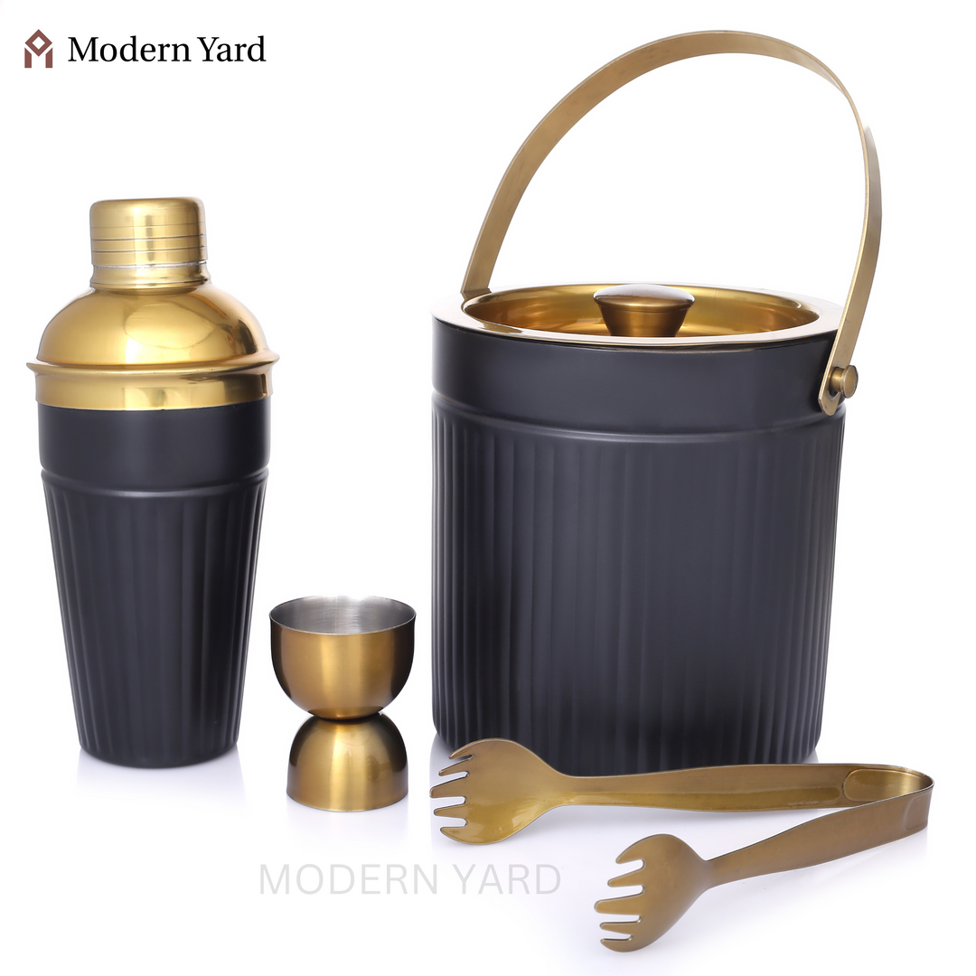 Stainless Steel Bar Set of 4 (Black)