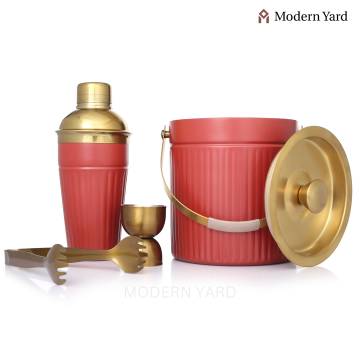 Stainless Steel Bar Set of 4 (Red)