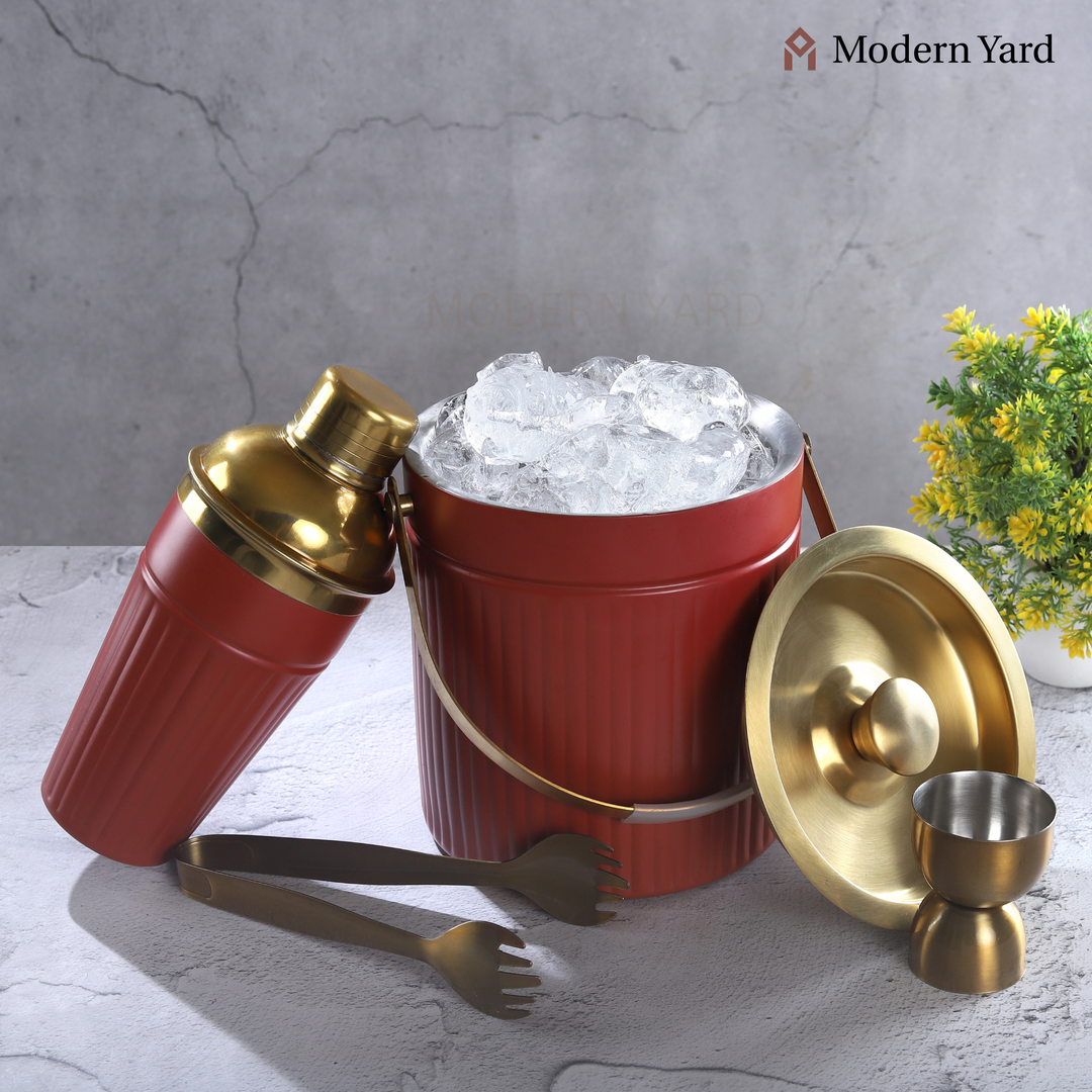 Stainless Steel Bar Set of 4 (Red)