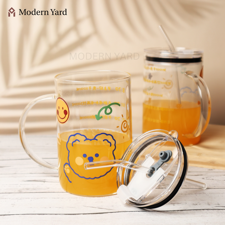 Glass Tumbler with Straw (600 ML)