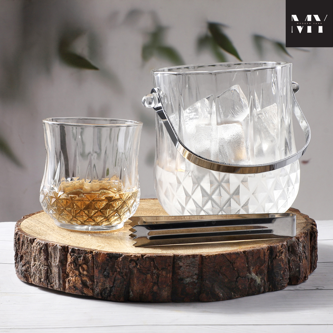 European 8 Pcs Decanter with Glasses and Ice Bucket