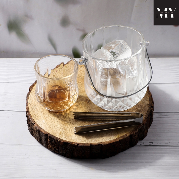 European 8 Pcs Decanter with Glasses and Ice Bucket