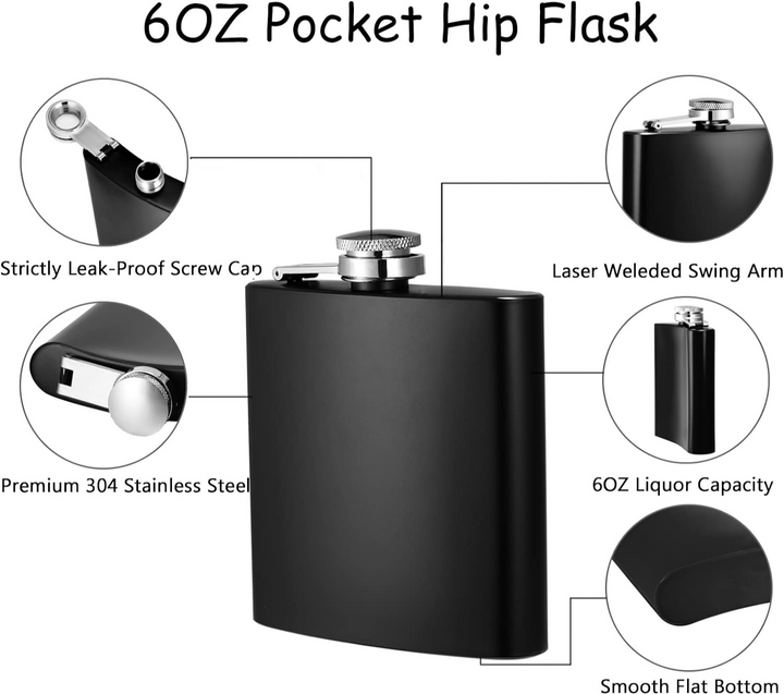 Black Hip Flask 180 ML
