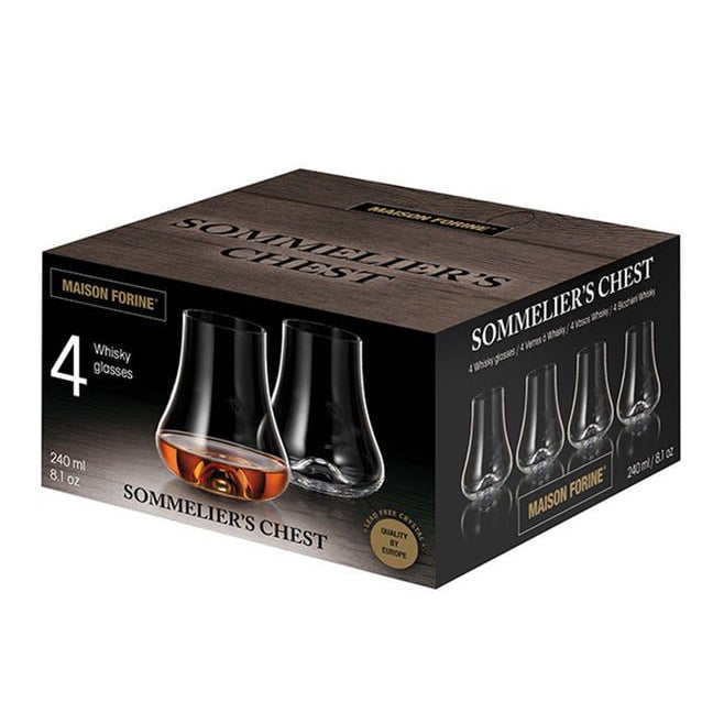 Maison Crystal Whiskey Snifter Glass (240 ML) Set Of 4 - Made In Czech Rebuplic