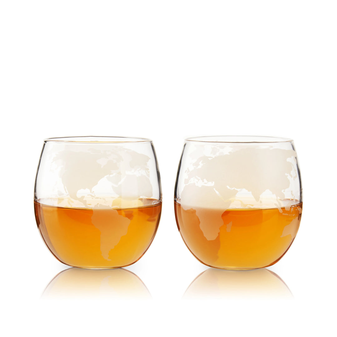 Globe Whiskey Glasses (Set of 2)