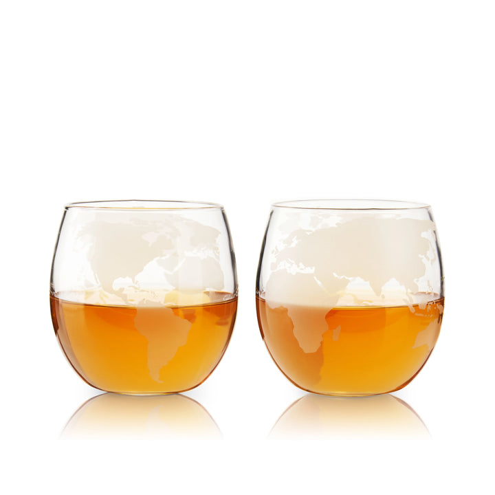 Globe Whiskey Glasses (Set of 2)