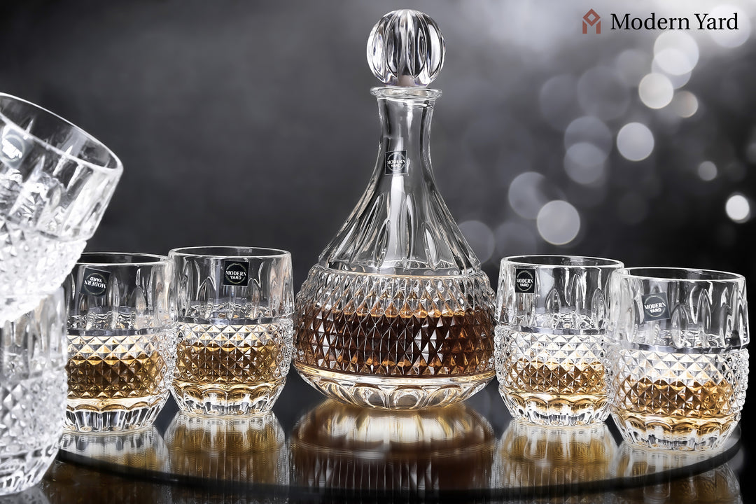 Exotic 7 Pcs Decanter Set with 6 Glasses