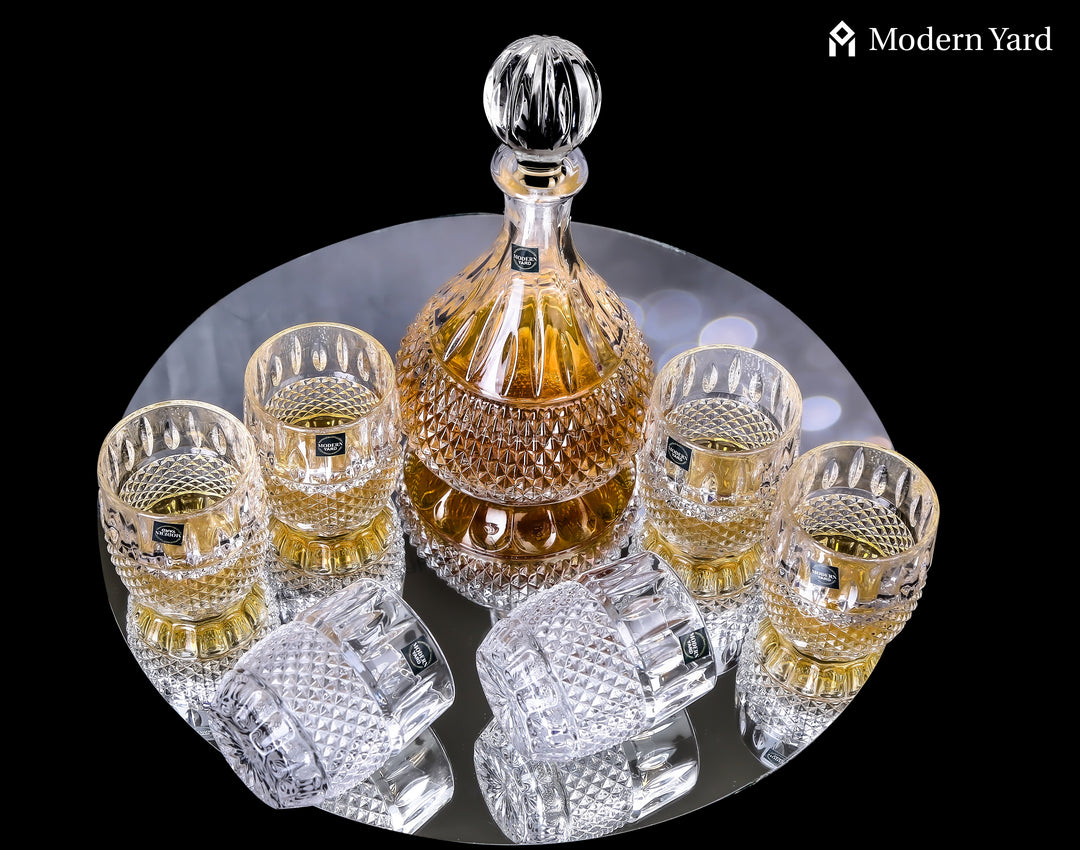Exotic 7 Pcs Decanter Set with 6 Glasses