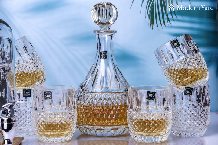 Exotic 7 Pcs Decanter Set with 6 Glasses