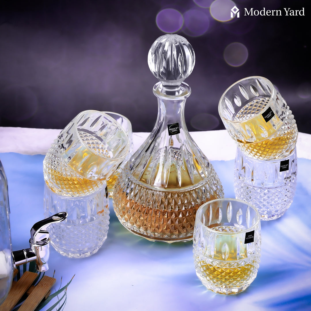 Exotic 7 Pcs Decanter Set with 6 Glasses