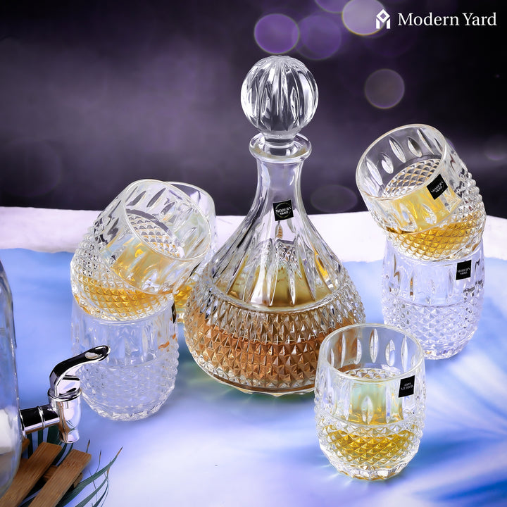 Exotic 7 Pcs Decanter Set with 6 Glasses