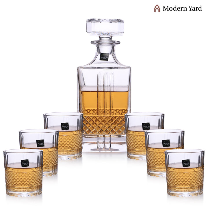Regal 7 Pcs Decanter Set with 6  Glasses
