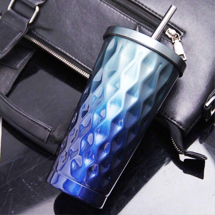 Stainless Steel Double Walled Tumbler with Straw